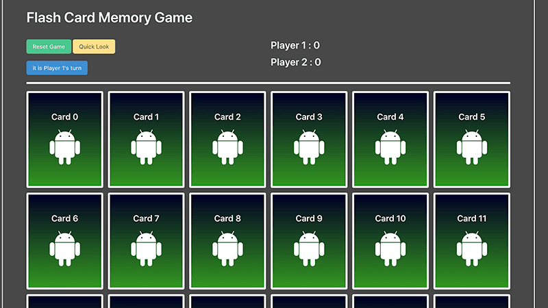 Screenshot of Memory Game